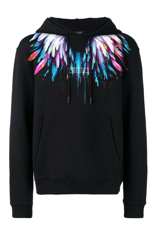 FesFas colorful feathers-print Hoodie Set | Black | Men