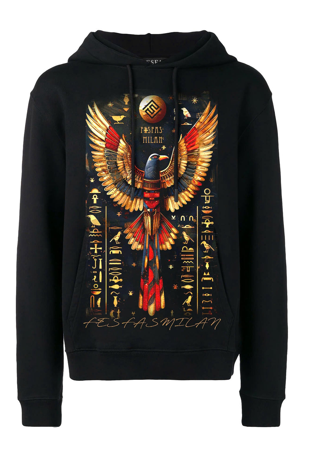 FesFas Egyptian bird-print Hoodie Set | Black | Men