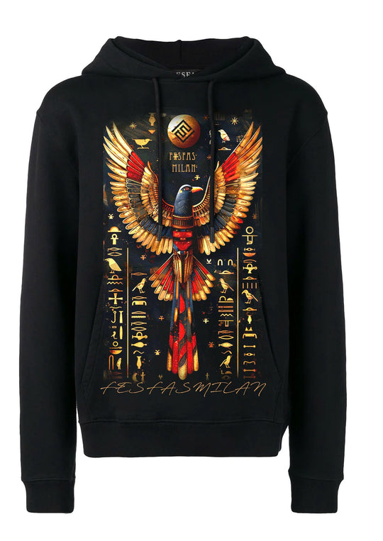 FesFas Egyptian bird-print Hoodie Set | Black | Men