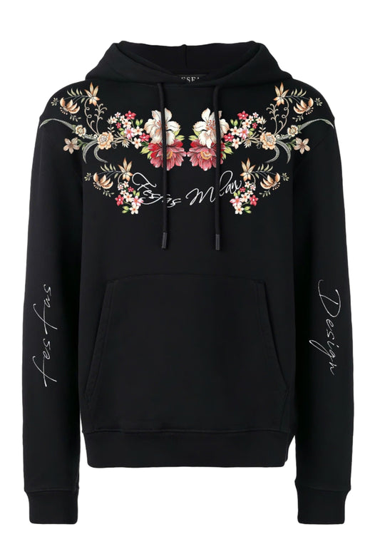 FesFas flower-print Hoodie | Black | Men
