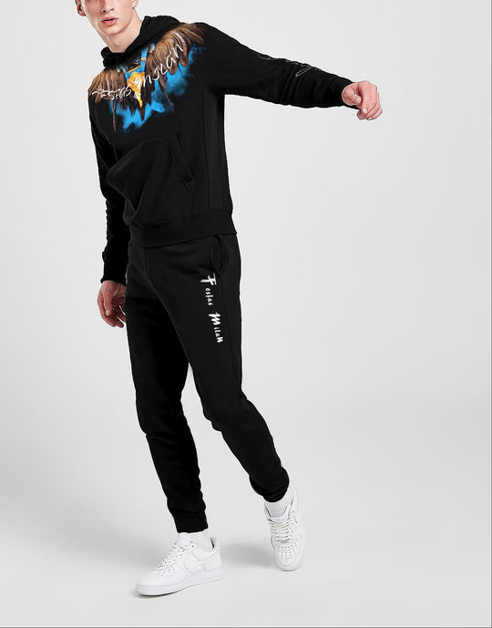 FesFas colorful feathers-print Hoodie | Black | Men