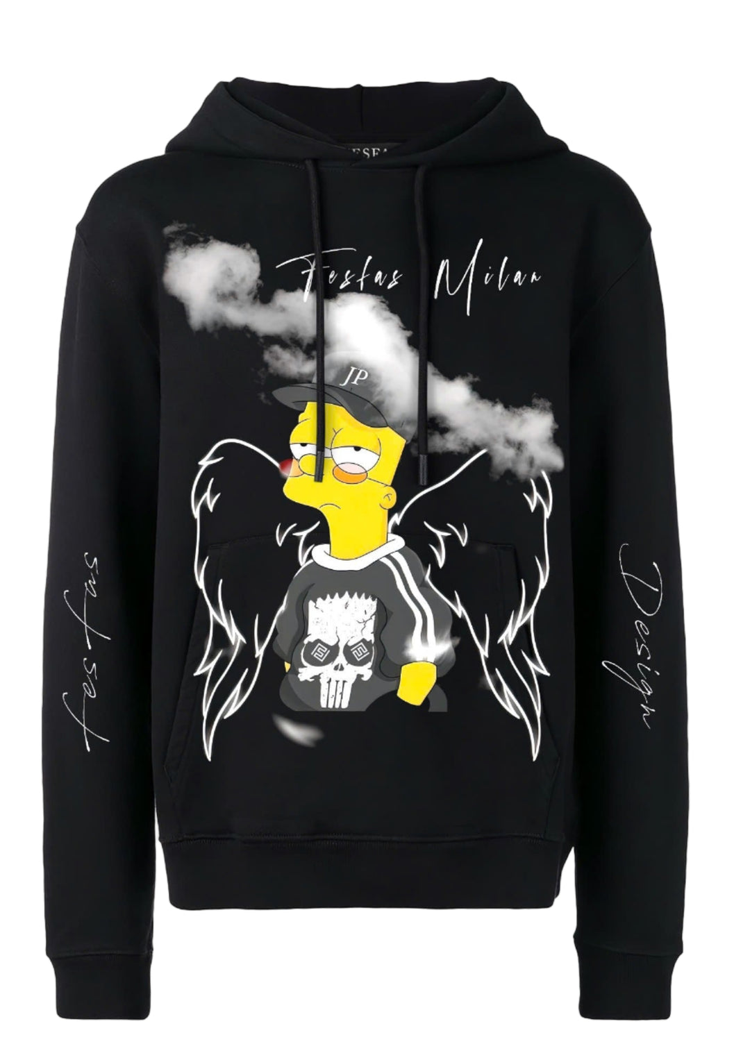 FesFas angel-print Hoodie | Black | Men