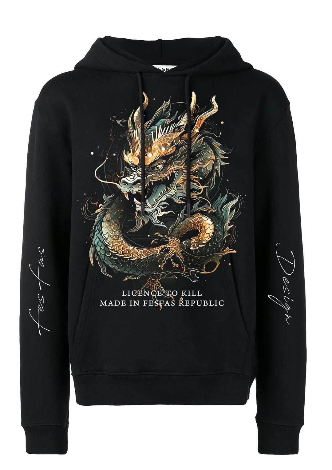 FesFas Asian dragon-print Hoodie | Black | Men