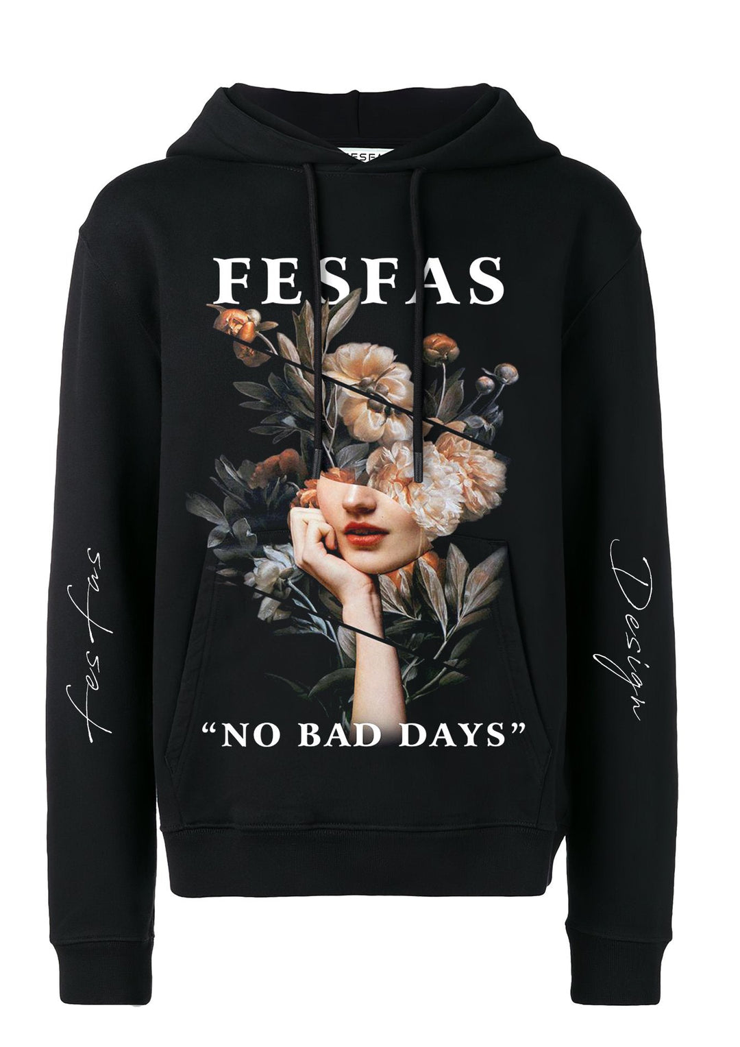 FesFas Flower-print Hoodie | Black | Men