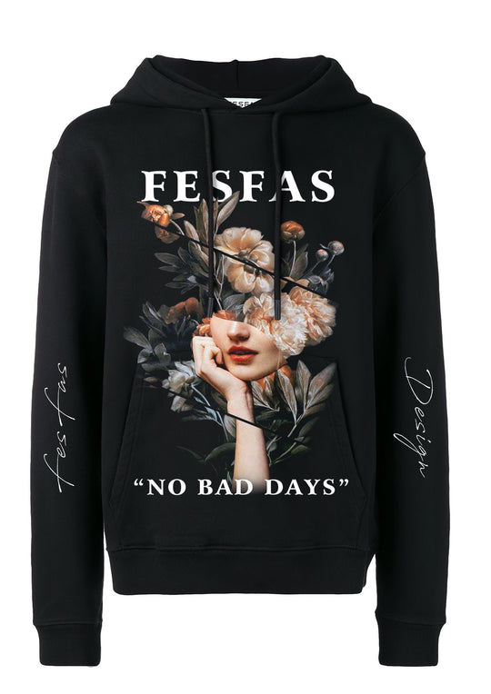 FesFas Flower-print Hoodie | Black | Men