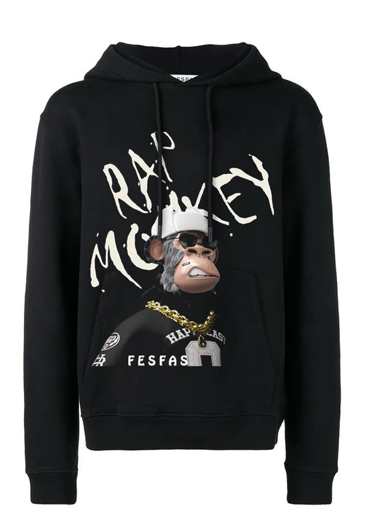 FesFas Rap Monkey-print Hoodie | Black | Men