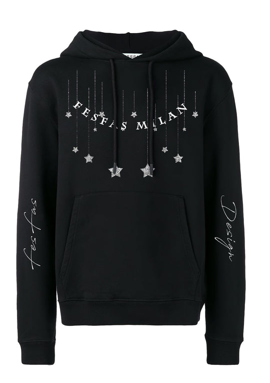 FesFas Sparkling Stars-print Hoodie | Black | Men