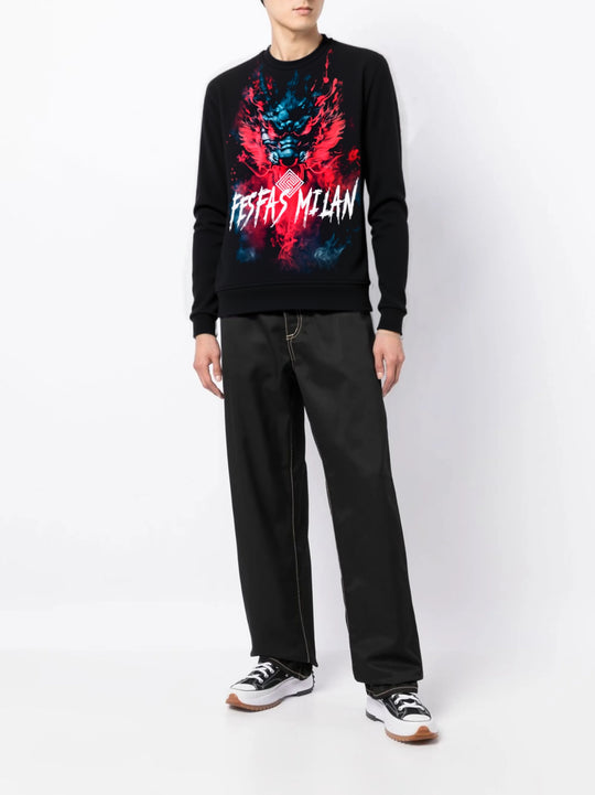 FesFas dark oni fusion-print Sweatshirt | Black | Men