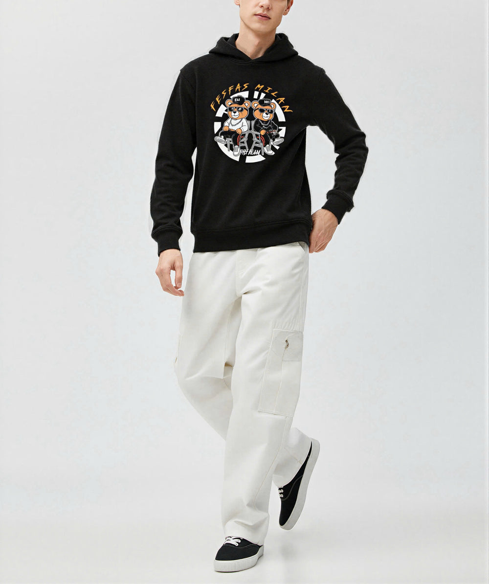 FesFas bear-print Hoodie | Black | Men