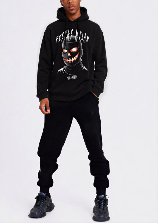 FesFas pumpkin mask-print Hoodie | Black | Men