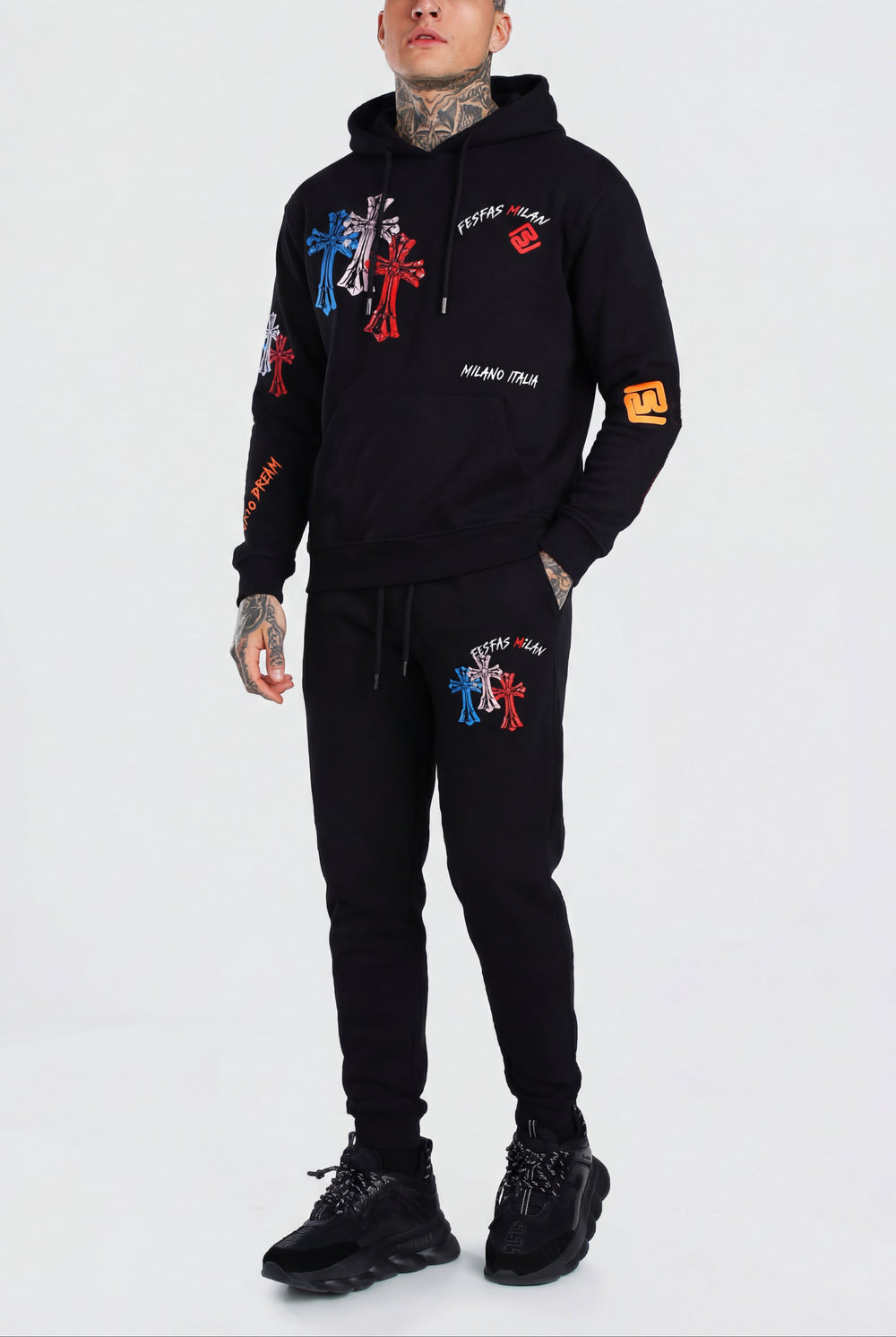 FesFas graphic-print Hoodie | Black | Men