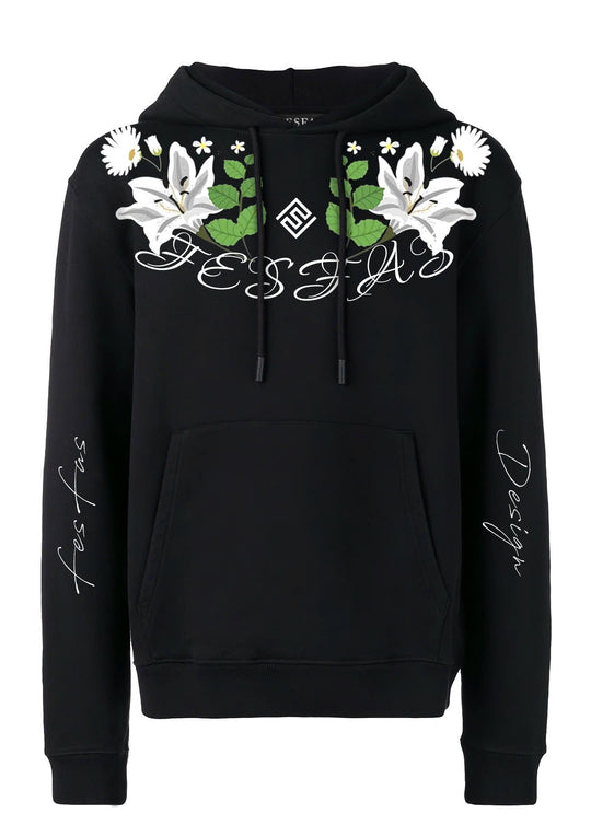 FesFas flower-print Hoodie | Black | Men