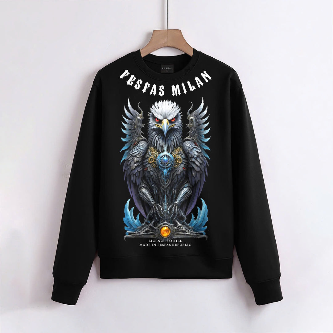 FesFas Eagle-print Sweatshirt | Black | Men