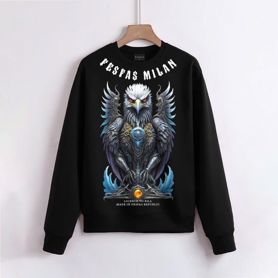 FesFas Eagle-print Sweatshirt | Black | Men