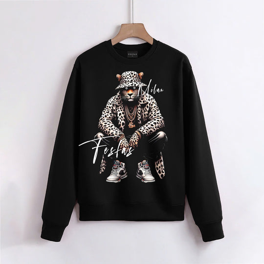 FesFas Jaguar-print Sweatshirt | Black | Men