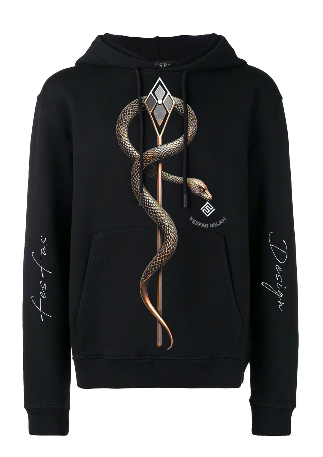 FesFas snake-print Hoodie | Black | Men