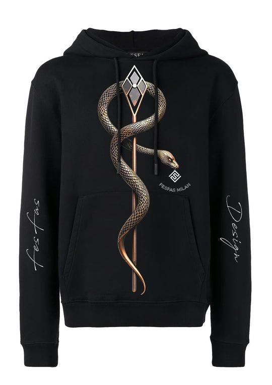 FesFas snake-print Hoodie | Black | Men