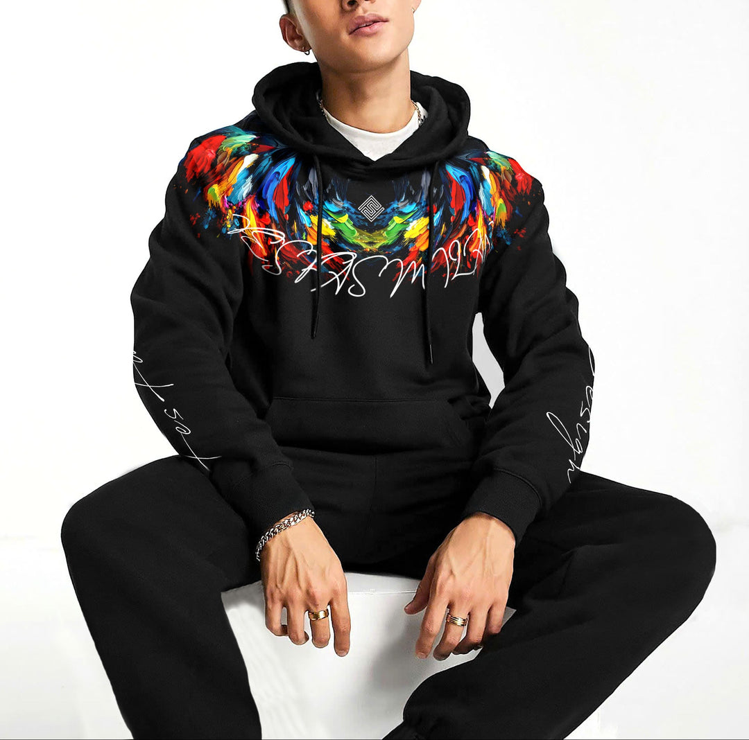 FesFas color-print Hoodie | Black | Men