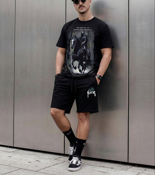 FesFas dark knight-print T-shirt Set | Black | Men