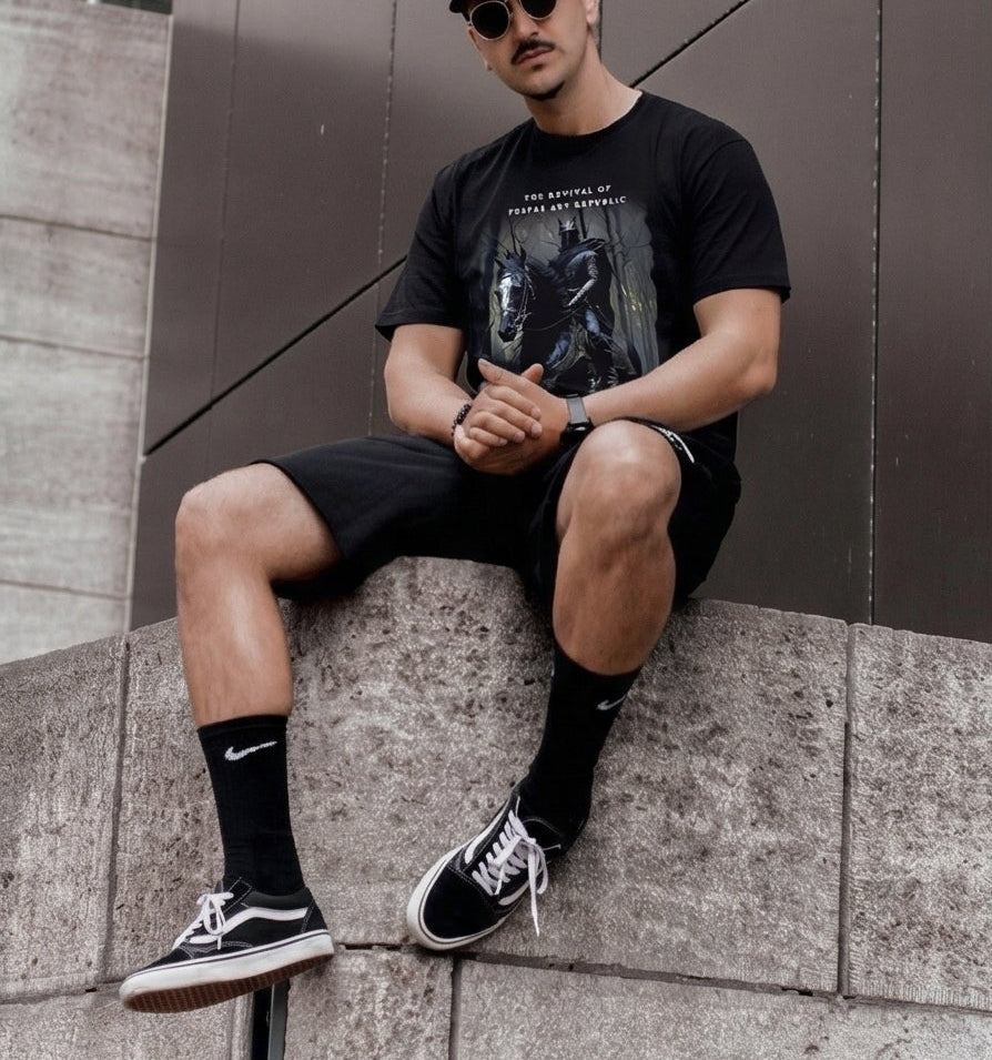 FesFas dark knight-print T-shirt Set | Black | Men