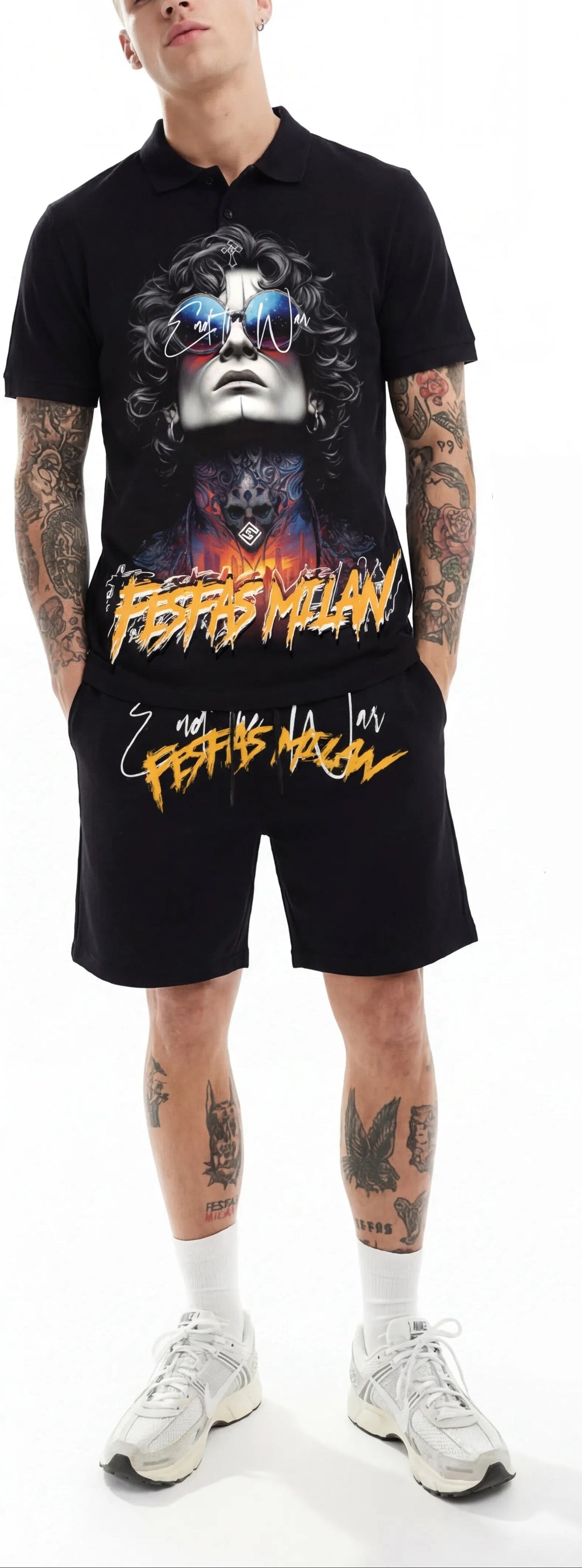 FesFas tattoo man-print Polo Set