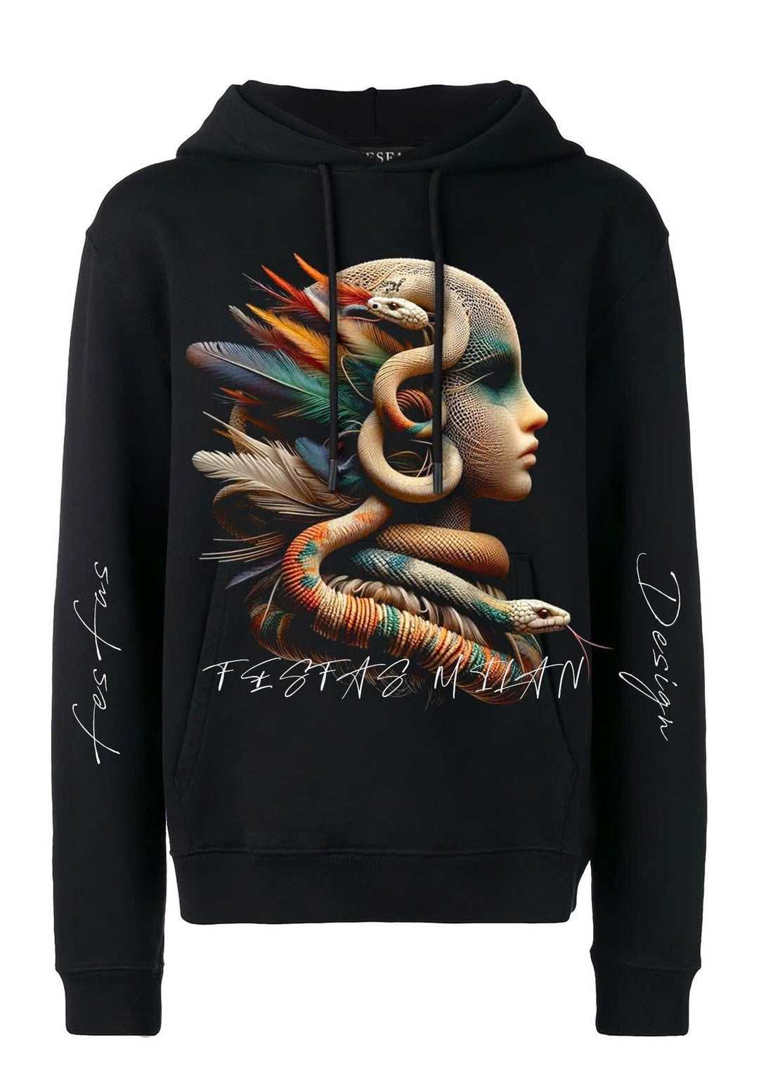 FesFas snake-print Hoodie | Black | Men