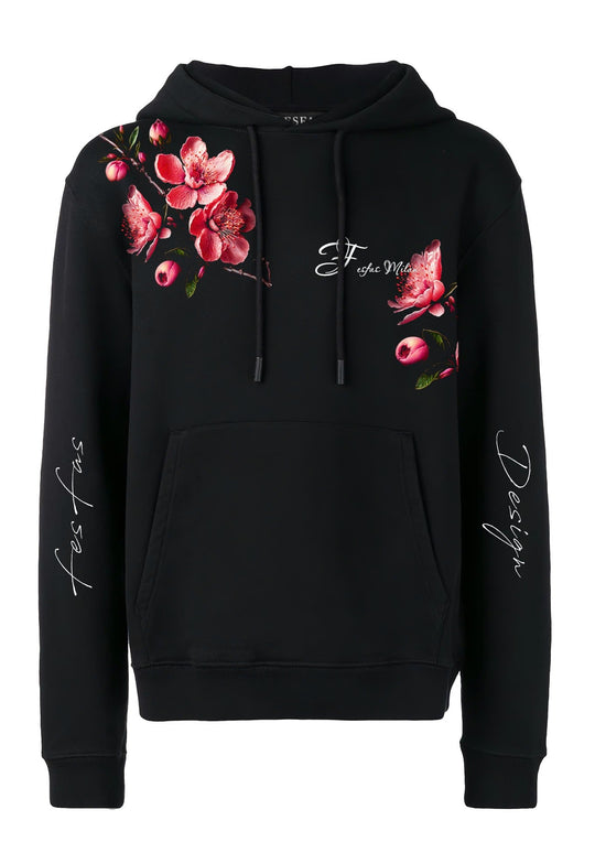 FesFas flower-print Hoodie | Black | Men