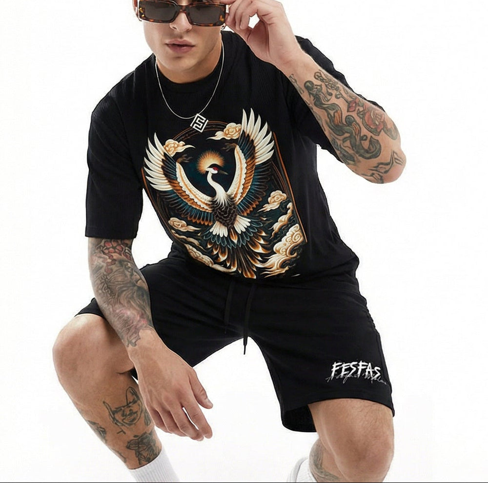 FesFas phoenix-print T-shirt Set | Black | Men