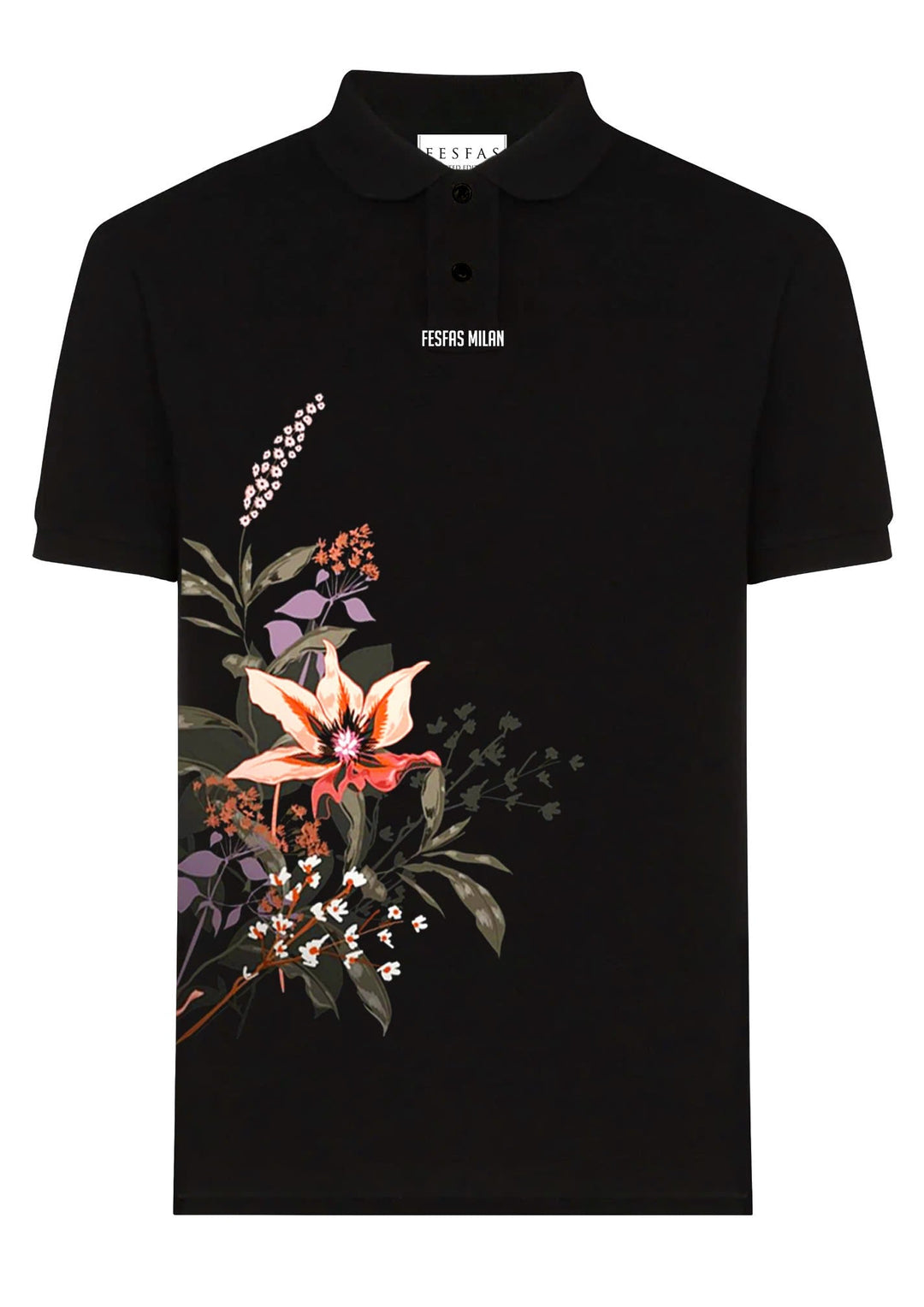 FesFas Floral-print Polo Shirt | Men | Black