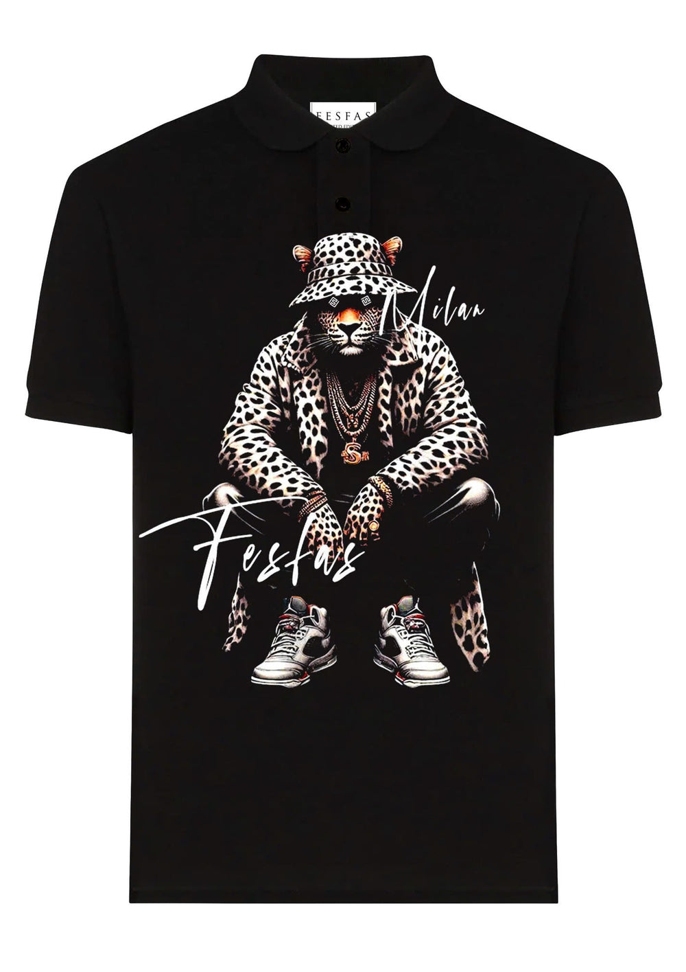 FesFas swag leopard-print Polo Shirt