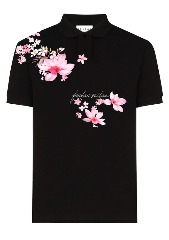 FesFas Floral-print Polo Shirt | Men | Black