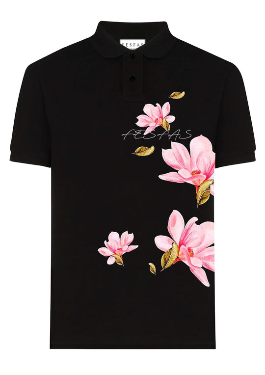 FesFas Floral-print Polo Shirt | Men | Black