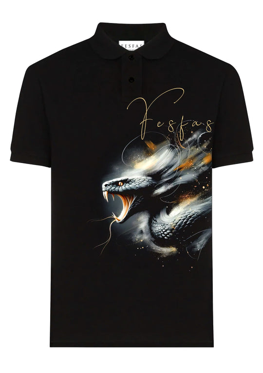 FesFas King Cobra-print Polo Shirt | Men | Black