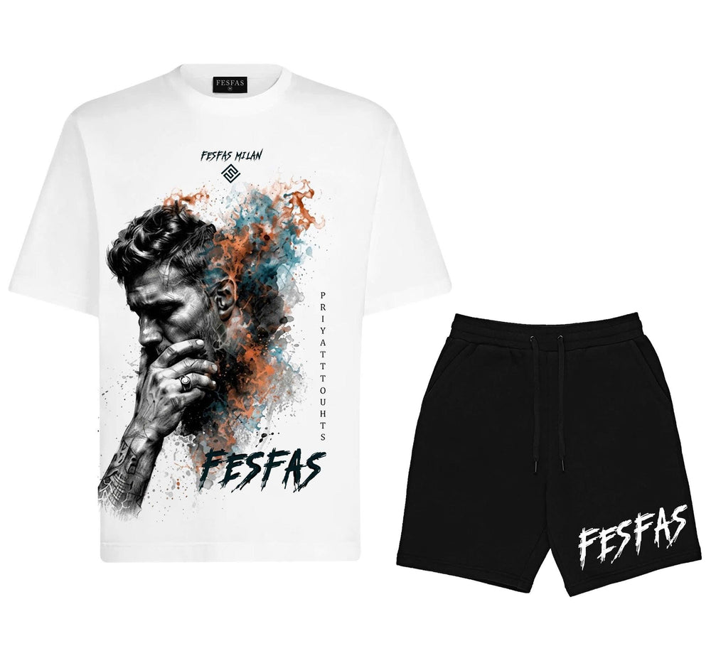 FesFas deep thoughts-print T-shirt Set