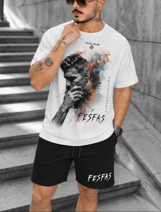 FesFas deep thoughts-print T-shirt Set