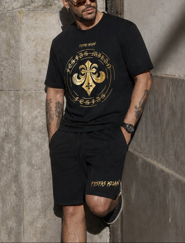 FesFas golden circle-print T-shirt Set
