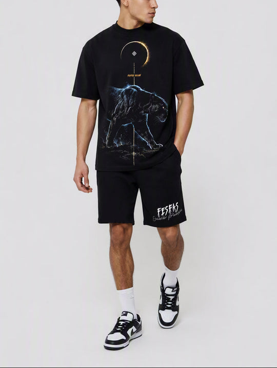 FesFas black panther-print T-shirt Set