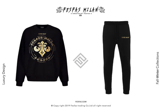 FesFas golden circle-print Sweatshirt Set