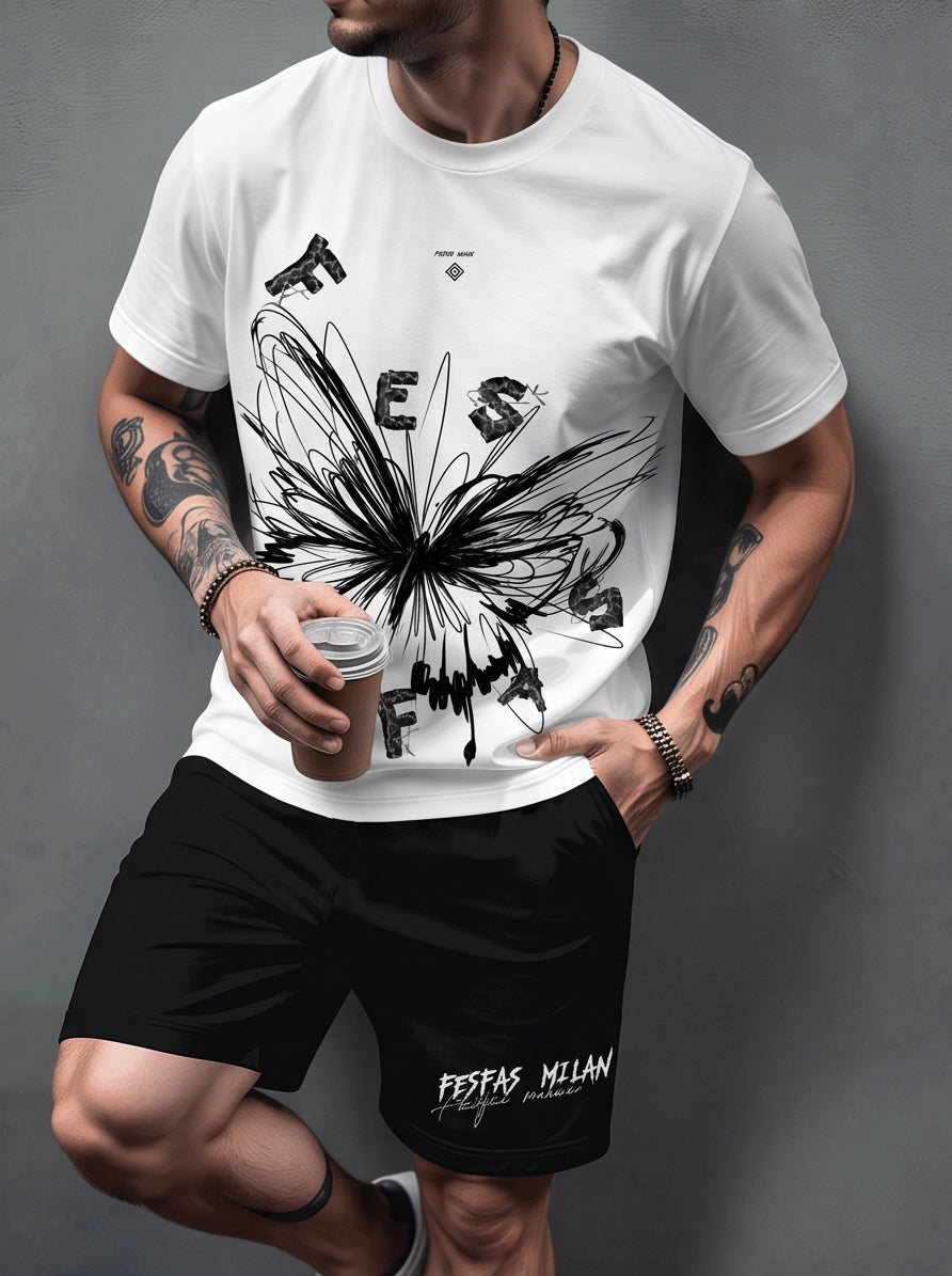 FesFas butterfly-print T-shirt Set