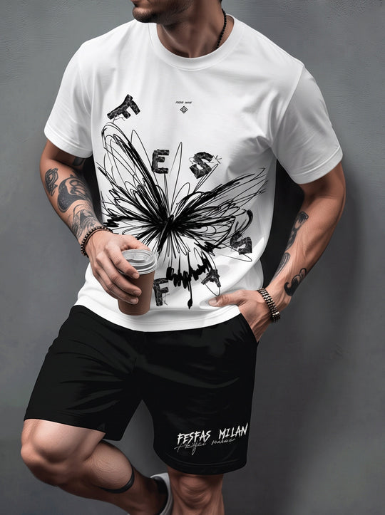 FesFas butterfly-print T-shirt Set
