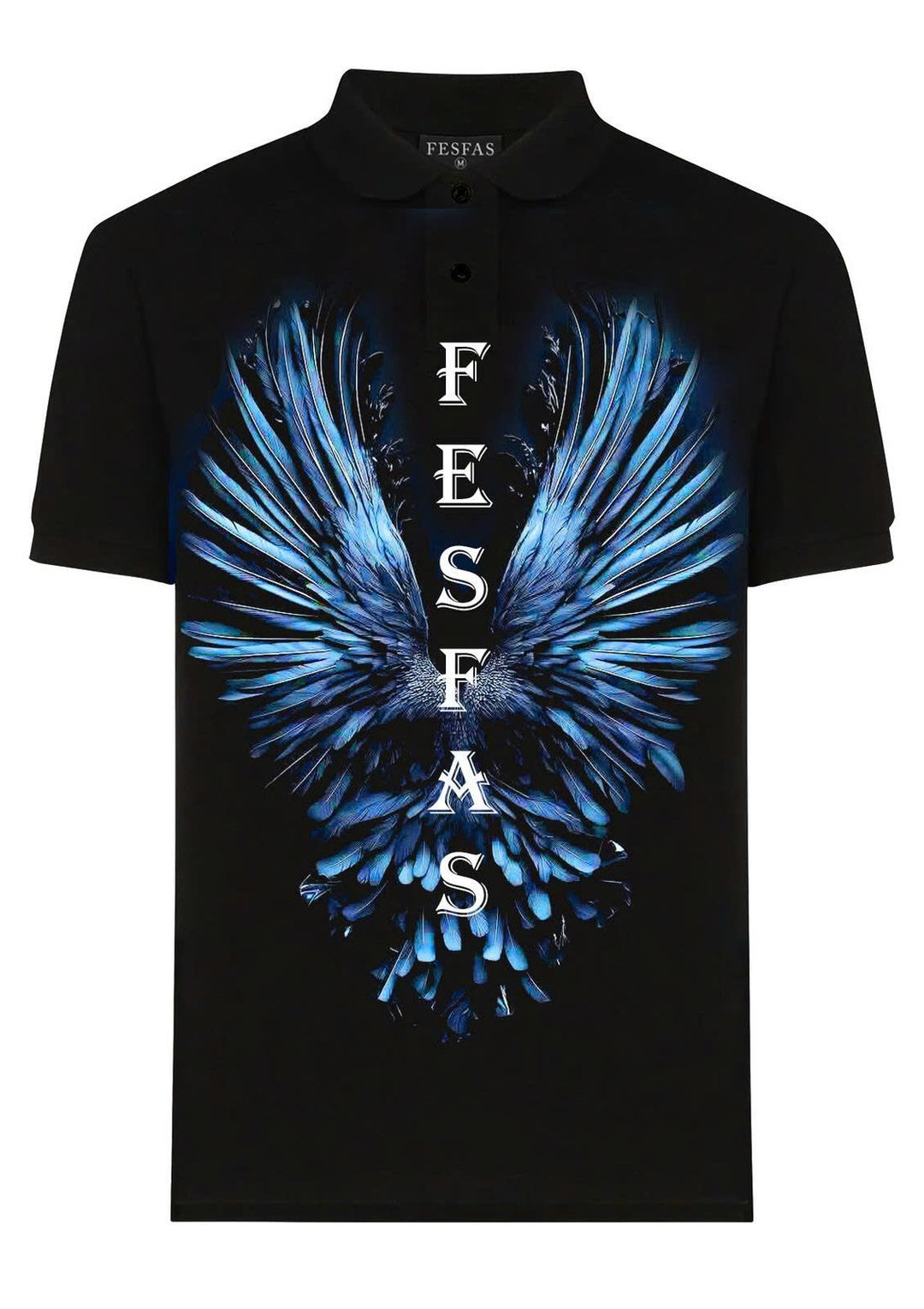 FesFas Feather-print Polo Shirt | Men | Black