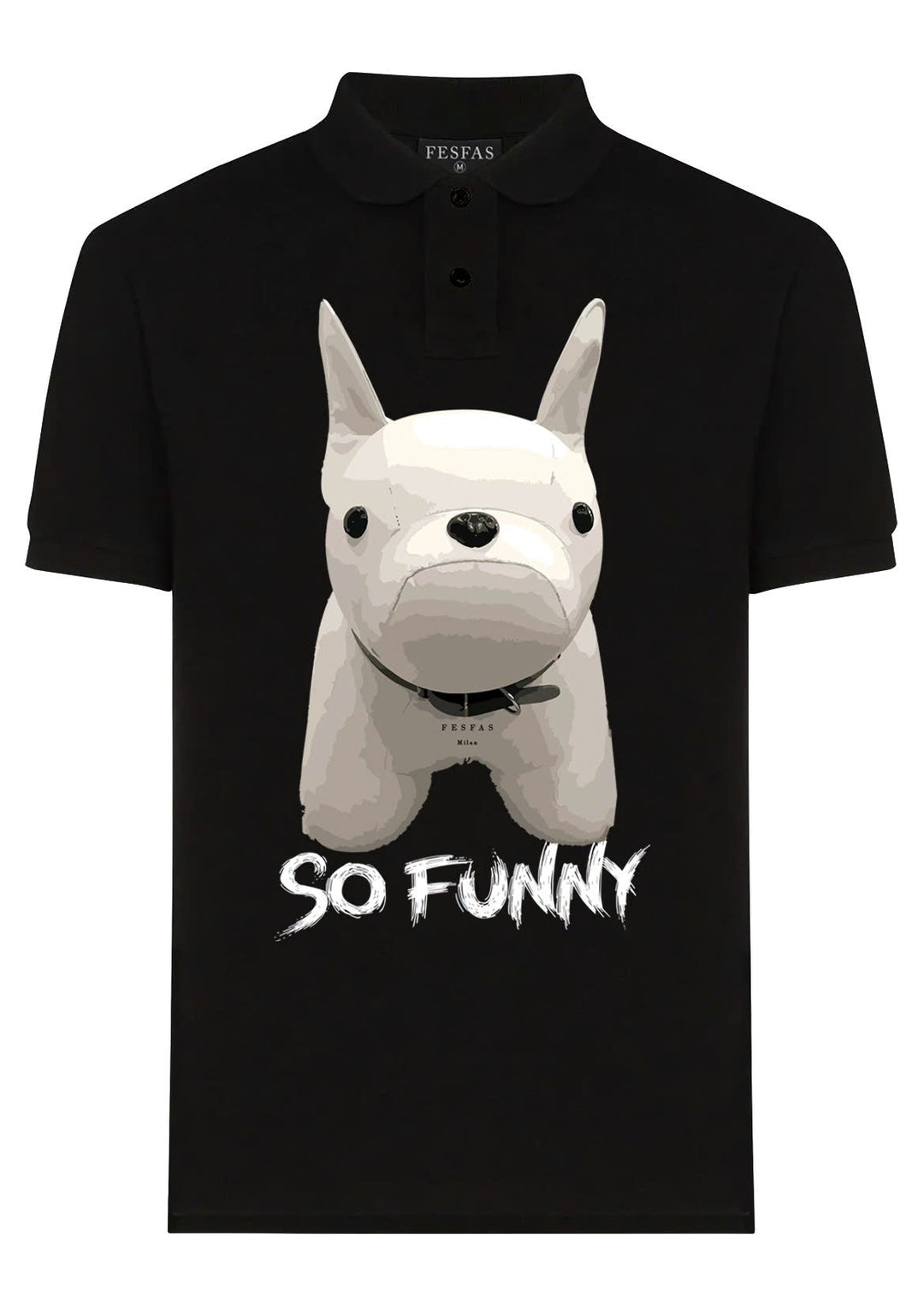 FesFas Bulldog-print Polo Shirt | Men | Black