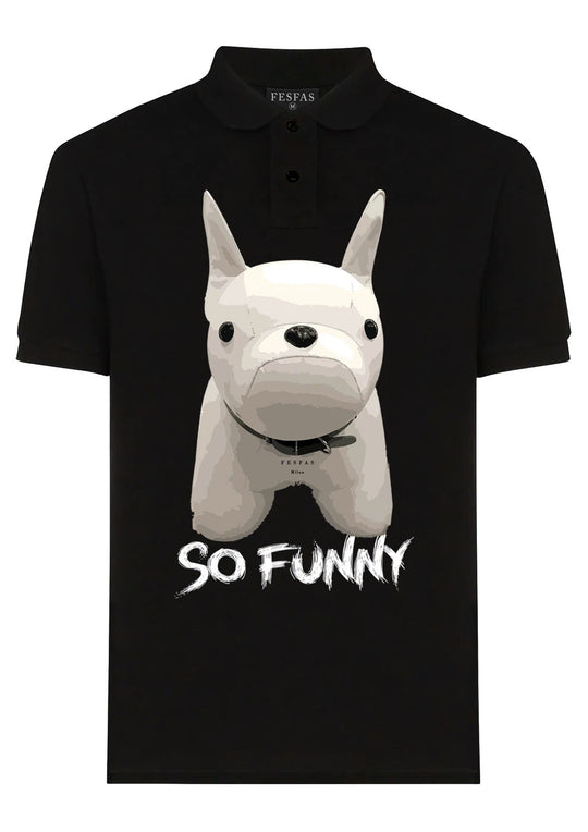 FesFas Bulldog-print Polo Shirt | Men | Black