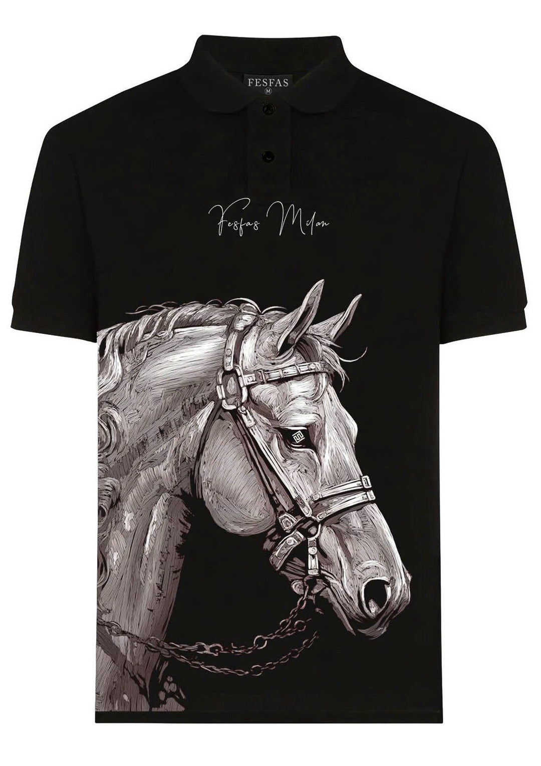 FesFas Horse-print Polo Shirt | Men | Black