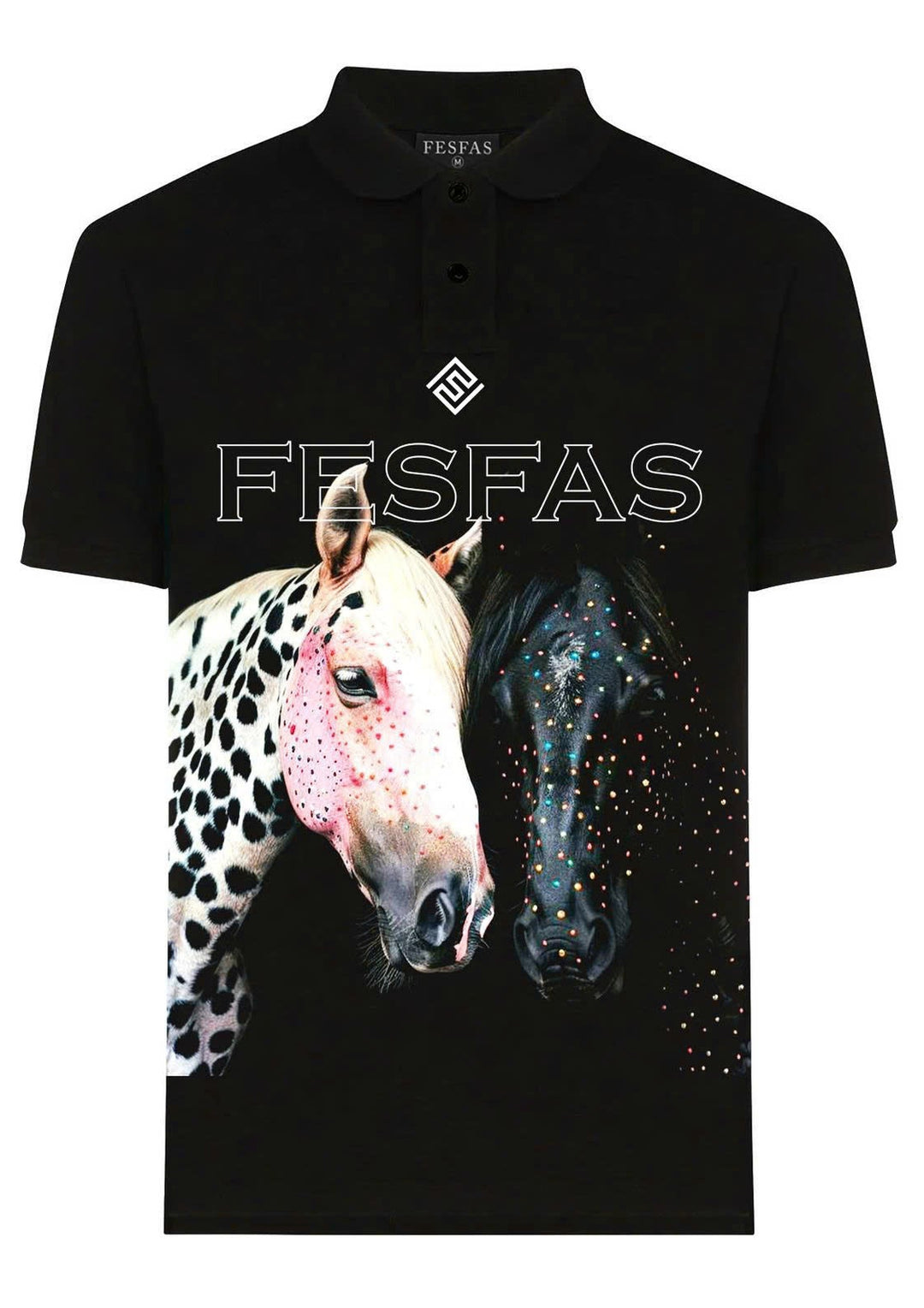 FesFas Horse-print Polo Shirt | Men | Black