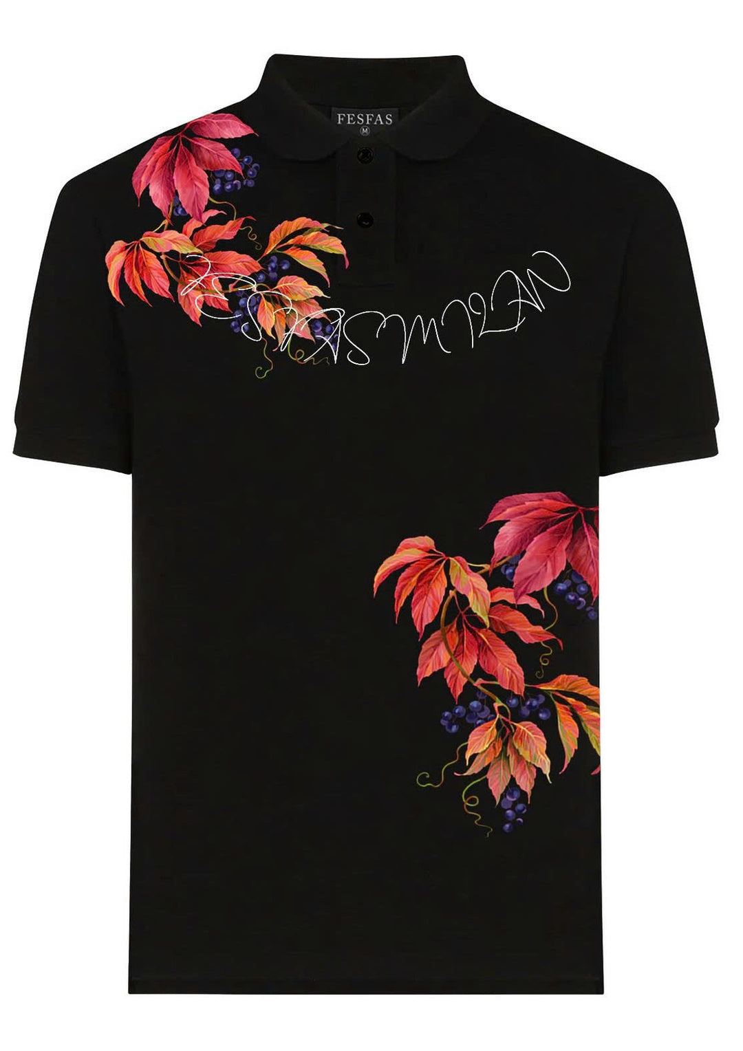 FesFas Leaf-print Polo Shirt | Men | Black