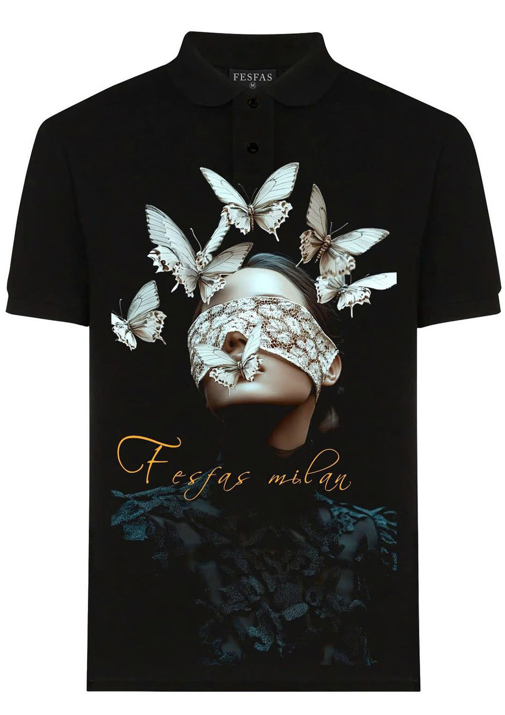 FesFas butterflies-print Polo Shirt | Men | Black
