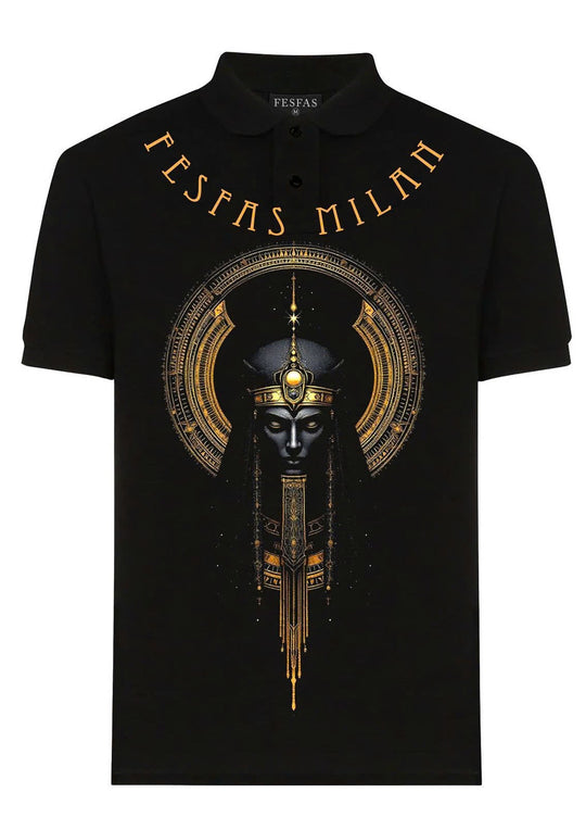 FesFas Pharaoh-print Polo Shirt | Men | Black