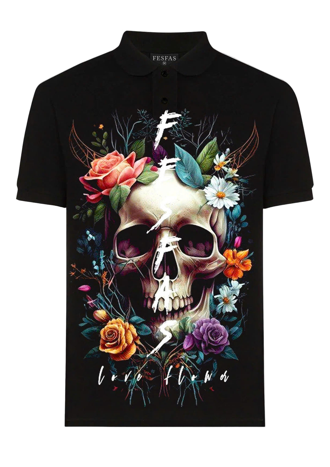 FesFas Floral-print Polo Shirt | Men | Black