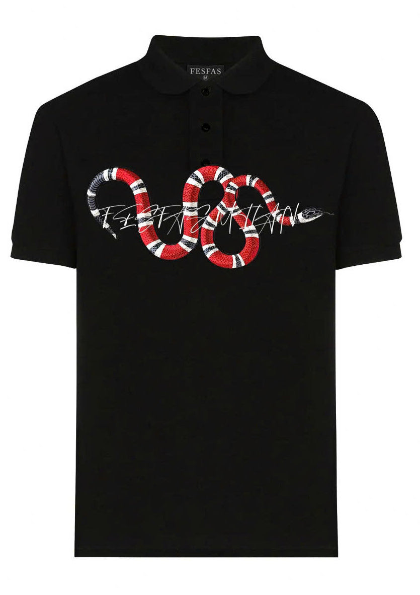 FesFas Snake-print Polo Shirt
